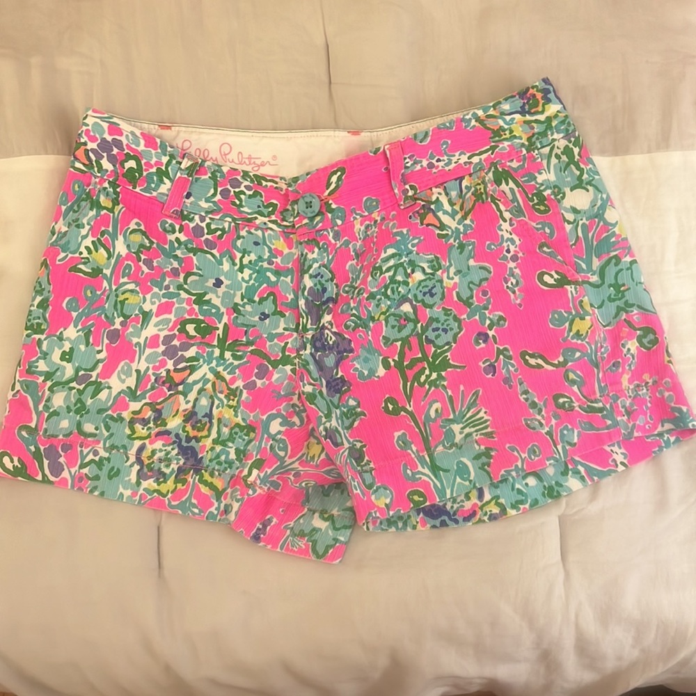 New Preppy Bright Pink & Blue Lilly Pulitzer Callahan Shorts - Women’s Size 6